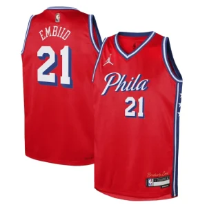 Philadelphia 76ers Jordan Statement Edition Swingman Jersey 22 - Red - Joel Embiid - Youth