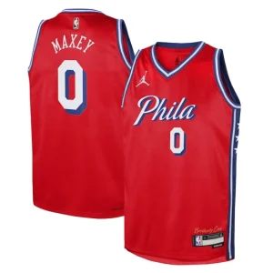 Philadelphia 76ers Jordan Statement Edition Swingman Jersey 22 - Red - Tyrese Maxey - Youth