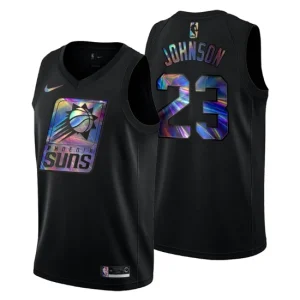 Phoenix Suns Cameron Johnson 23 Iridescent Holographic Jersey Black