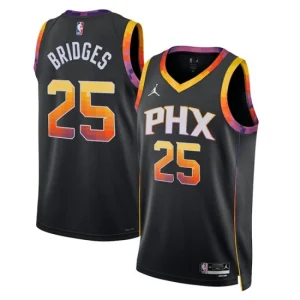 Phoenix Suns Jordan Statement Edition 2022-23 Swingman Jersey Black Version Mikal Bridges 25 Mens