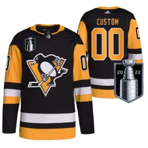 Pittsburgh Penguins Custom 2022 Stanley Cup Playoffs 00 Jersey Black Authentic Pro