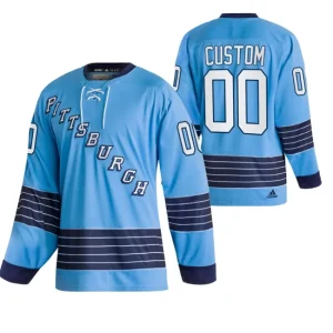 Pittsburgh Penguins Custom Team Classics 2022 Blue Jersey 00 Men Heritage