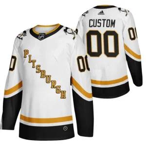 Pittsburgh Penguins Custom White 2020-21 Reverse Retro Fourth Authentic