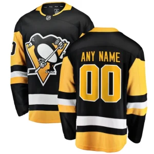 Pittsburgh Penguins Fanatics Branded Home Breakaway Black Custom Jersey