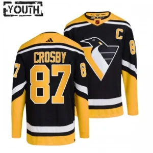 Pittsburgh Penguins Sidney Crosby 87 2022-23 Black Reverse Retro 2.0 Authentic - Kids