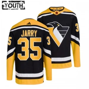 Pittsburgh Penguins Tristan Jarry 35 2022-23 Black Reverse Retro 2.0 Authentic - Kids