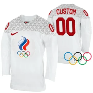 Russia Hockey Custom 2022 Winter Olympics White Away Jersey