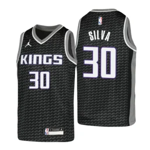 Sacramento Kings Jersey Chris Silva NO. 30 Statement Edition Black Youth