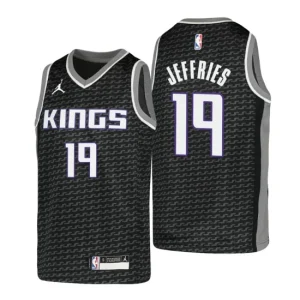 Sacramento Kings Jersey DaQuan Jeffries No.19 Statement Edition Black Youth