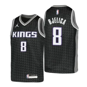 Sacramento Kings Jersey Nemanja Bjelica No.8 Statement Edition Black Youth