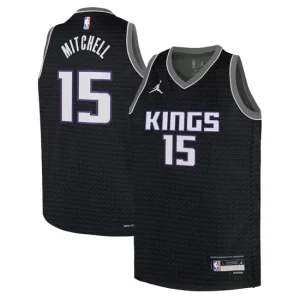 Sacramento Kings Jordan Statement Edition Swingman Jersey 22 - Black - Davion Mitchell - Youth