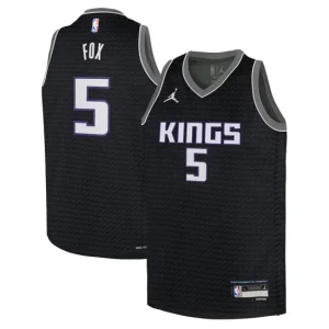 Sacramento Kings Jordan Statement Edition Swingman Jersey 22 - Black - DeAaron Fox - Youth