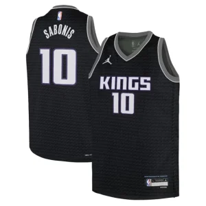 Sacramento Kings Jordan Statement Edition Swingman Jersey 22 - Black - Domantas Sabonis - Youth