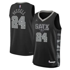 San Antonio Spurs Jordan Statement Edition Swingman Jersey 22 - Black - Devin Vassell - Youth