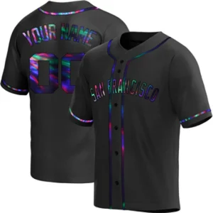 San Francisco Giants Custom Replica Black Holographic Alternate Jersey