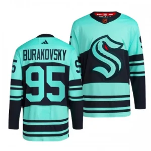 Seattle Kraken Andre Burakovsky 95 2022-23 EisBlue Reverse Retro 2.0 Authentic - Men