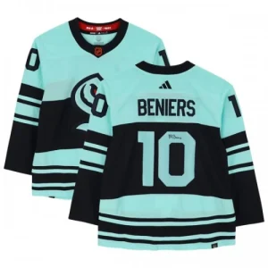 Seattle Kraken Matthew Beniers 10 2022-23 EisBlue Reverse Retro 2.0 Authentic - Men