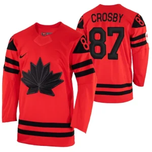 Sidney Crosby Canada Hockey 2022 Beijing Winter Olympic Red Away