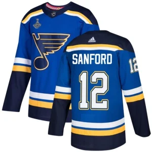 St. Louis Blues 12 Zach Sanford Blue Home 2019 Stanley Cup