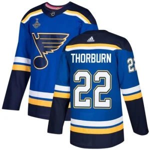 St. Louis Blues 22 Chris Thorburn Blue Home 2019 Stanley Cup