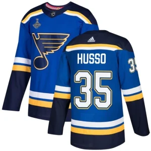 St. Louis Blues 35 Ville Husso Blue Home 2019 Stanley Cup