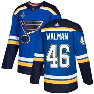 St. Louis Blues 46 Jake Walman Blue Home 2019 Stanley Cup