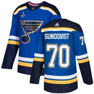 St. Louis Blues 70 Oskar Sundqvist Blue Home 2019 Stanley Cup