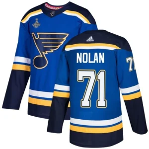 St. Louis Blues 71 Jordan Nolan Blue Home 2019 Stanley Cup