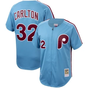 Steve Carlton Philadelphia Phillies Mitchell & Ness Cooperstown Collection Jersey - Light Blue