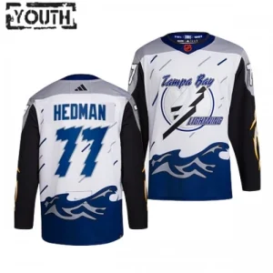 Tampa Bay Lightning Victor Hedman 77 2022-23 White Reverse Retro 2.0 Authentic - Kids