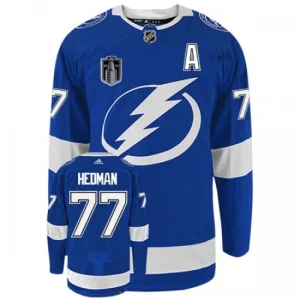 Tampa Bay Lightning Victor Hedman 77 Stanley Cup 2022 Blue Authentic - Men