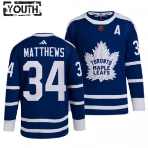 Toronto Maple Leafs Auston Matthews 34 2022-23 Blue Reverse Retro 2.0 Authentic - Kids