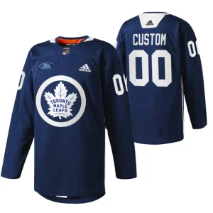 Toronto Maple Leafs Custom Primary Logo Navy 00 Jersey Warm Up