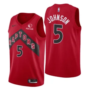 Toronto Raptors 5 Stanley Johnson Swingman Red Jersey Icon Edition 2021