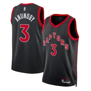 Toronto Raptors Jordan Statement Edition 2022-23 Swingman Jersey Black Version OG Anunoby 3 Mens