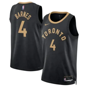 Toronto Raptors Nike City Edition 2022-23 Swingman Jersey Black Version Scottie Barnes 4 Mens