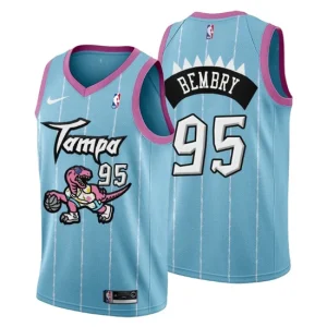 Toronto Raptors Swingman Jersey DeAndre Bembry No. 95 2021 Tampa City Pink Blue