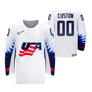 USA Hockey Custom 2022 IIHF World Junior Championship White Home Jersey