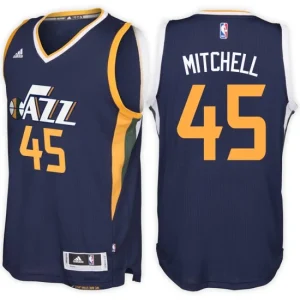 Utah Jazz 45 Donovan Mitchell Road Navy New Swingman Jersey