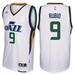 Utah Jazz 9 Ricky Rubio Home White New Swingman Jersey