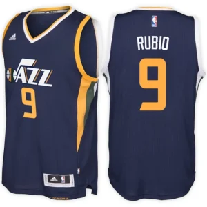 Utah Jazz 9 Ricky Rubio Road Navy New Swingman Jersey