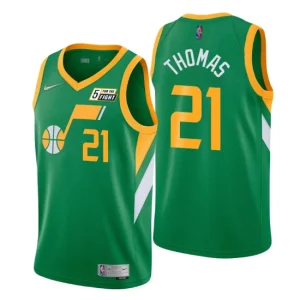 Utah Jazz Earned Edition 21 Matt Thomas Jersey Green