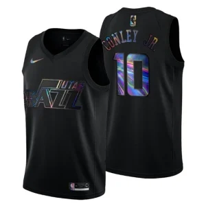 Utah Jazz Mike Conley Jr. 10 Iridescent Holographic Jersey Black