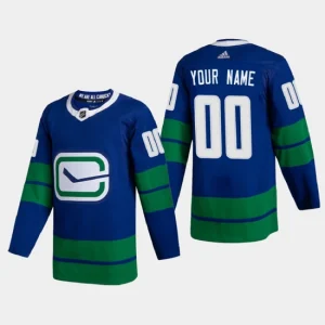 Vancouver Canucks Custom Adidas 2020-21 Authentic Player Alternate Stitched NHL Jersey Blue