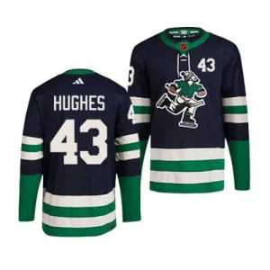 Vancouver Canucks Quinn Hughes 43 2022-23 Navy Reverse Retro 2.0 Authentic - Men