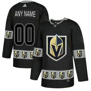 Vegas Golden Knights Custom Black Team Logos Fashion Adidas Jersey