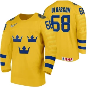 Victor Olofsson Sweden Team 2021 IIHF World Championship Yellow Home Jersey