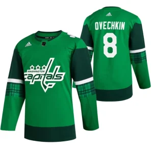 Washington Capitals Alexander Ovechkin 8 Green 2020 St Paddys Day