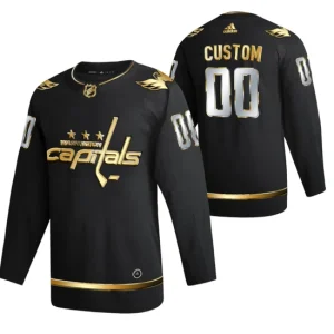 Washington Capitals Custom Black 2021 Golden Edition Limited Authentic