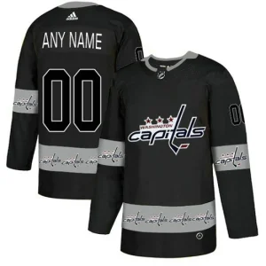 Washington Capitals Custom Black Team Logos Fashion Adidas Jersey